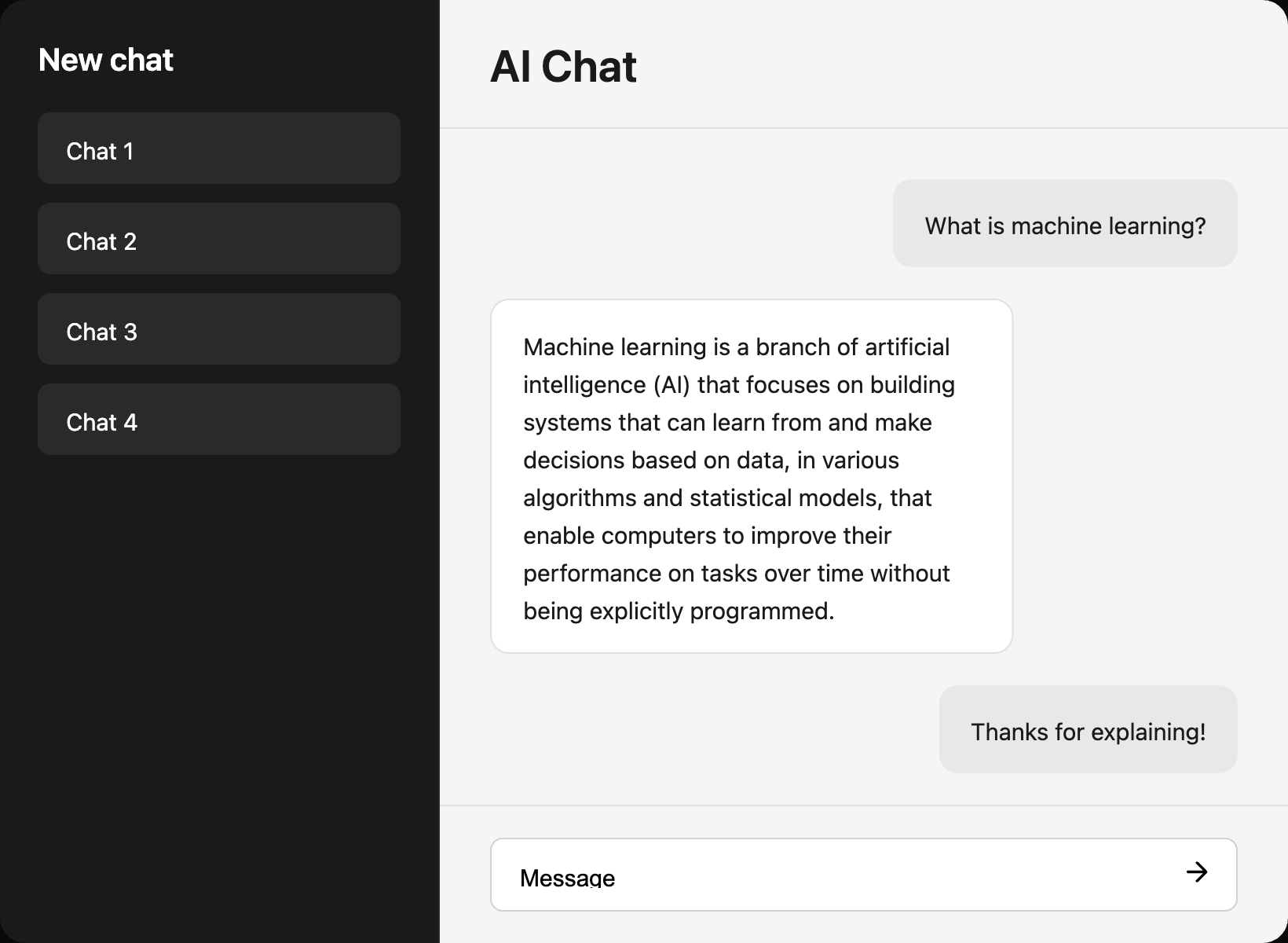 Curiosity AI Chat Interface